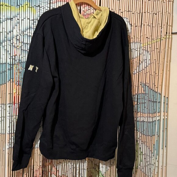 Army Black Knights Hoodie Sweatshirt, Cotton Blend, Black + Yellow, XL *Damaged* - Picture 2 of 9
